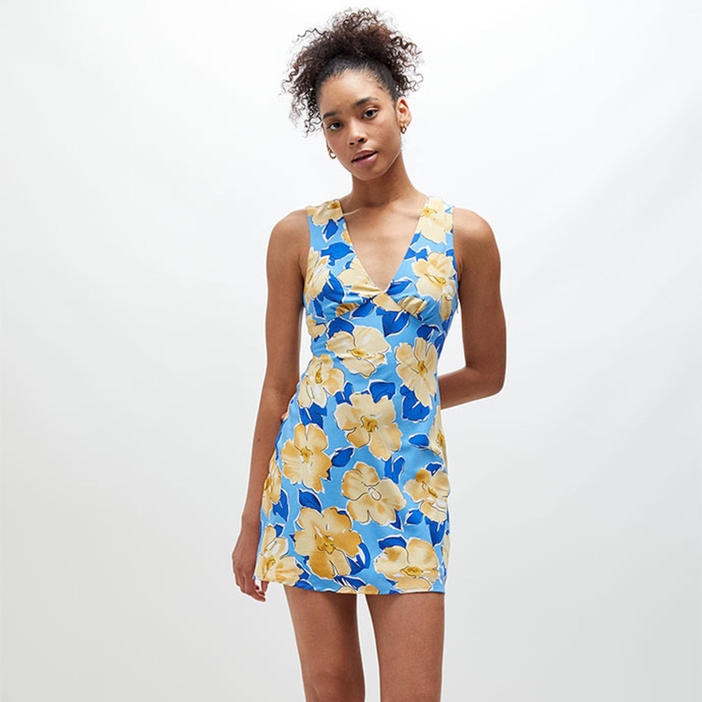 NWT LA Hearts V-Neck Tie Back Mini Dress